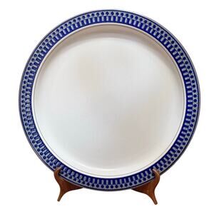 Mikasa Potters Touch Ironstone CB009 Aztec Blue 11 1/8" Dinner Plate-Excellent